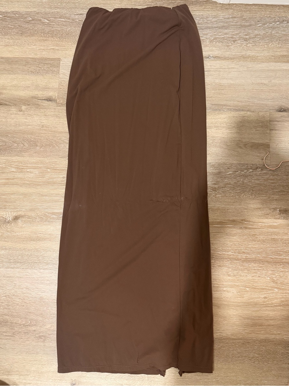 SKIMS Brown Maxi Skirt - Sleek Straight Silhouette
